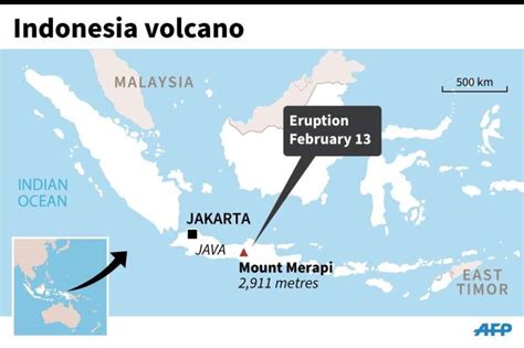 merapi volcano map